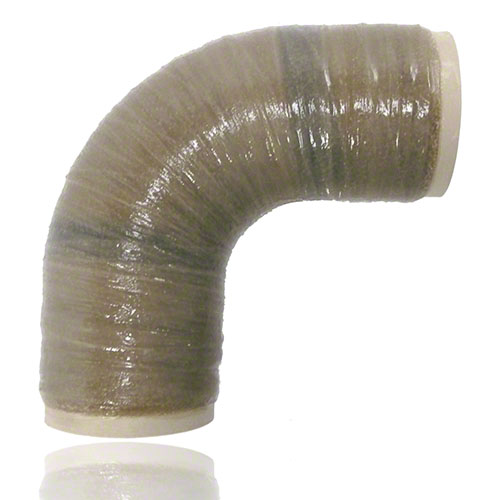 UP-GF-PVCU Bogen 90&deg; DIN 16 966, Form E1, Rohrtyp B, Liner PVCU, mit Laminatende, PN 16