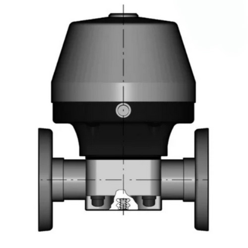 PVDF 2/2-Wege-Membranventil, Flanschausf&uuml;hrung, NC, EPDM, Typ 485